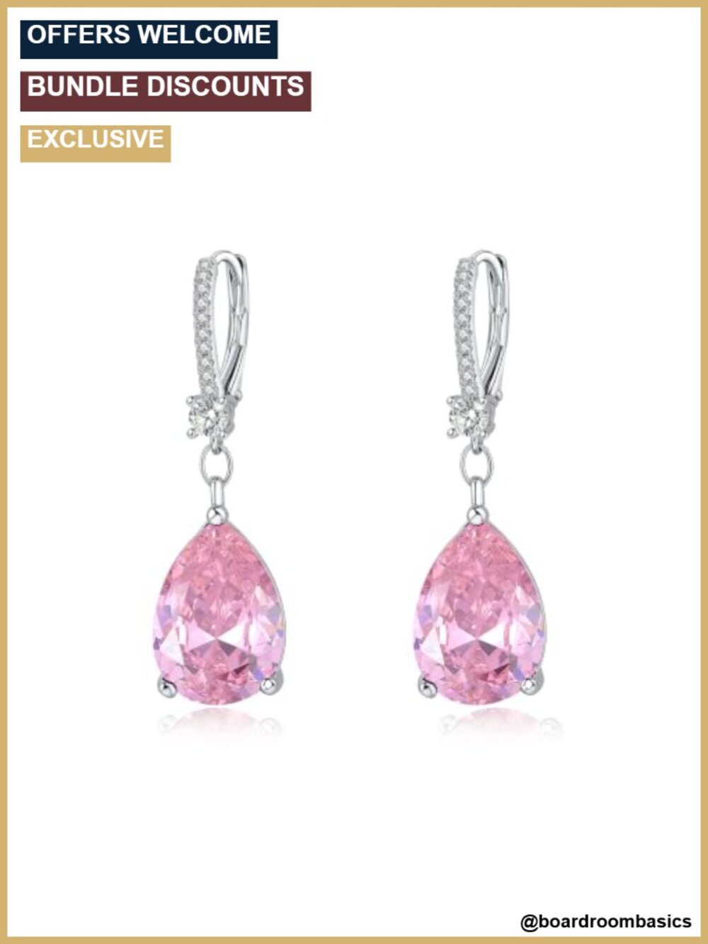 925 Sterling Silver Teardrop Cubic Zirconia Dangle Leverback Earrings